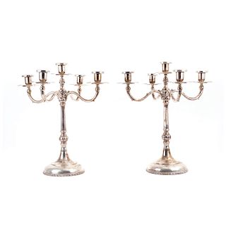 A PAIR OF STERLING SILVER CANDELABRA. MEXICO, 20TH CENTURY.