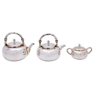A STERLING SILVER TEA SET. MEXICO, 20TH CENTURY.