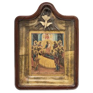 ICON: DORMITION OF THE MOTHER OF GOD. 19TH CENTURY.