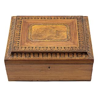 A PAINTER'S TRAVEL CASE / ARTIST BOX. 19TH CENTURY.