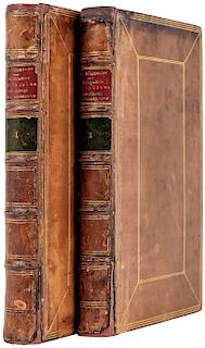 Humboldt, Alejandro de. Vues des Cordilleres, et Monumens des Peuples Indigenes de l'Amerique. Paris: 1824. Tomos I - II. Piezas: 2.