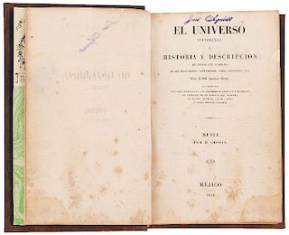 GRAN OBRA, MUY RARA, CON 99 GRABADOS. M. Chopin. Rusia. El Universo Pintoresco Historia y Descripción... Méjico: 1840.