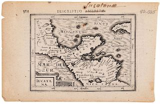 Bertius, Petrus. Iucatana. Descriptio Americae. Amsterdam: Jodocus Hondius Jr., 1616. Mapa, 9.5 x 13 cm.