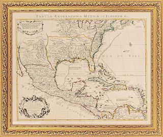 De L'Isle, Guillaume. Carte du Mexique et de la Floride... Amsterdam: Covens & Mortier, 1722. Mapa grabado, 49 x 60.6 cm. Enmarcado.