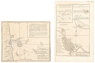 Bowen, E. / Kitchin, T. A Plan of the City and Harbour of la Vera Cruz / La Vera Cruz or St. Juan de Ulua. London, 1740/ 1758. Pzas: 2.