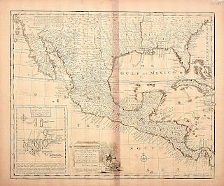 Bowen, Emanuel. A New & Accurate Map of Mexico or New Spain.  Mapa grabado, 36 x 42.5 cm.