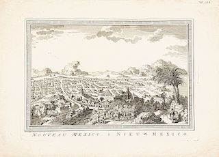 Schley, Jacob van der. Nouveau Mexico // Nieuw Mexico. La Haya, 1747. Grabado, 20.5 x 29 cm.; hoja completa, 24.5 x 36.5 cm.