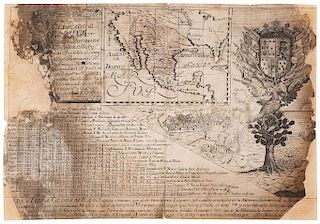 Nava, Joseph. Mapa y Tabla Geográfica de Leguas comunes que ai de vnos a otros Lugares y Ciudades principales de... Puebla: 1755. Deter