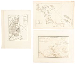 Jefferys, Thomas / Bellin, Jacques Nicolas / Seno Mexicano. Dos planos de la Costa de Veracruz y uno del Puerto. 1762, 64 y 1809. Pzs:2