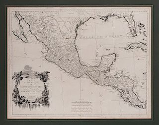 Anville, Mr. D'. Carte du Mexique et de la Nouvelle Espagne... Venise: Santini, 1779. Mapa grabado, 45.5 x 58.5 cm. Enmarcado.