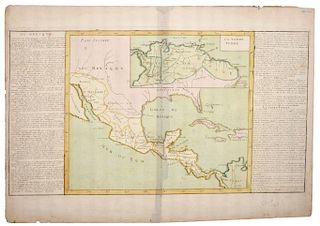 Clouet, Jean Baptiste Louis. Du Mexique. París, 1787. Mapa coloreado, 32.5 x 56 cm.