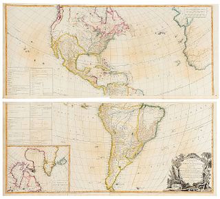 Laurie & Whittle. A New Map of the Whole Continent of America... London, 1794. Mapa grabado coloreado, 103 x 119 cm. aprox. en 2 partes