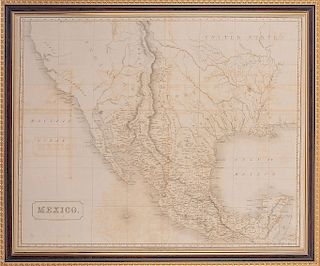 Hall, Sidney. Mexico. London: Published by Henry Colburn, 1828. Mapa grabado, 54.5 x 67 cm. Enmarcado.