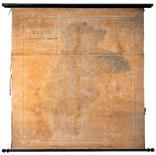Ramírez, José Ygnacio. Plano Topográfico de las Haciendas de Tenexac y La Laguna en el Estado de Tlaxcala... 1857. 86 x 79 cm. Entelado