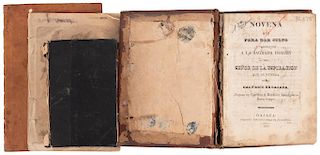 Colección de 18 novenas y Devocionarios.  México, Siglos XVIII y XIX. 16 en dos volúmenes. Algunos con grabados.
