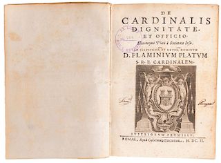 Piatti, Girolamo. De Cardinalis Dignitate et Officio. Rome: Apud Gulielmum Facciottum, 1602.