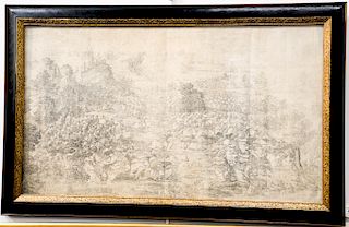 Copper plate engraving, The Victory of Khorgos 1774 #4, Emperor Qianlong's La Victoire de Khorgos.  19 3/4" x 33 1/2"