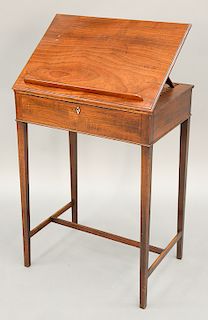 George IV mahogany book stand with adjustable top.  ht. 29 3/4 in., top: 15" x 22"