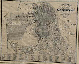 Bancrofts Official Guide Map of City and County of San Francisco, published by the Bancroft Co. San Francisco 1890, lithograph foldi...