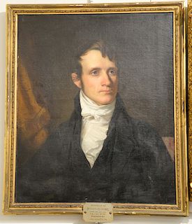 John Vanderlyn (1775-1852),  oil on canvas,  Portrait of Dr. Charles Drake,  unsigned.  26" x 23"  Provenance: Estate from...