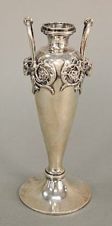 Gorham sterling silver vase with rams heads.  ht. 8 in.,  8.4 t oz.