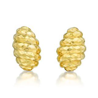 Henry Dunay Gold Fluted Earrings