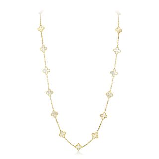 A Mother-of-Pearl Clover Necklace, Italian