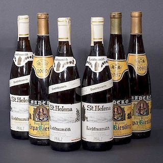 Vinos Blancos de México y Alemania. Cepa Rieling y St. Helena. Total de pieza: 6.