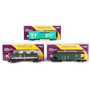 K-Line S K511-020 NP Tank Car, K511-036 C&NW Hopper, K511-005 GN Boxcar