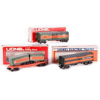 Lionel O GN 6-9772 Boxcar, GN 6-19505 Reefer, 6-9282 GN Flat