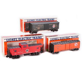 Lionel O 6-19703 GN Caboose, 6-19205 GN Boxcar, 6-5720 GN Reefer