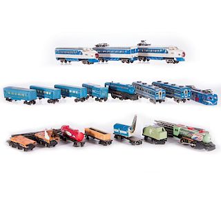 Japanese Tin Toy Trains Lot, 28 Pcs.