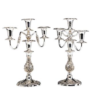 PAIR OF ROCOCO STYLE CANDLEABRA