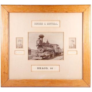 Vintage C&M Locomotive and Crew Framed Photograph