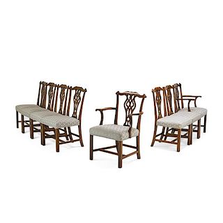 SET OF GEORGE III STYLE DINING CHAIRS