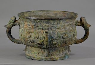 FINE Chinese Archaic Bronze Gui Ritual Food Vessel