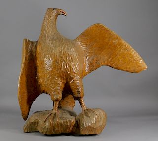 Abdel Mason Primitive Folk Art Carved Wood Eagle