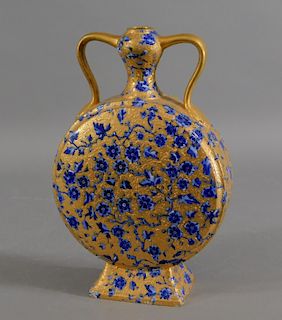 19C Italian Decorated Staffordshire Moonflask Vase