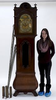 Waltham Co. Mahogany Bombay Case Grandfather Clock