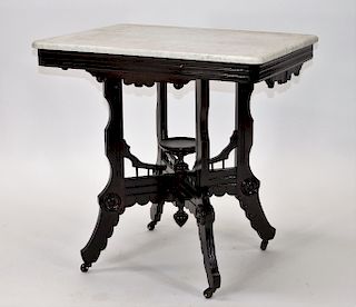 19C. Victorian Aesthetic Marble Top Work Stand