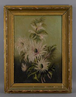 19C. Victorian Still Life Painting of Wild Flowers