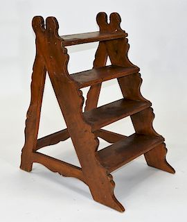 C.1830 Federal Sheraton Maple Library Bed Steps