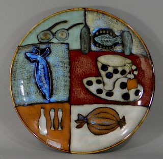 20C American Modernist Art Pottery Charger