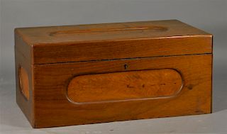 C.1900 European Inset Burl Wood Bench Made Box