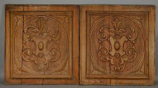 1900 Continental Architectural Carved Wood Panels