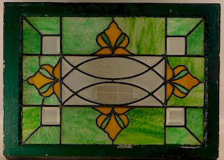 19C. Victorian Leaded Stained Glass Window