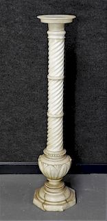 Victorian Carved White Marble Sculpture Pedestal