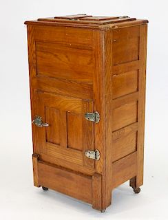 Victorian Diminutive Golden Oak Ice Box
