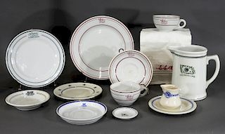 13PC Group of Steamship Dishware & Hand Towel