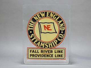 New England Steamship Co Advertisement Glass Panel